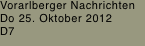 Vorarlberger Nachrichten Do 25. Oktober 2012 D7