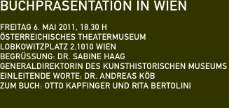 Buchpr&auml;sentation IN WIEN   Freitag 6. Mai 2011, 18.30 h  &Ouml;sterr