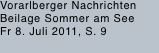 Vorarlberger Nachrichten Beilage Sommer am See Fr 8. Juli 2011,