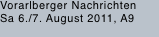 Vorarlberger Nachrichten Sa 6./7. August 2011, A9